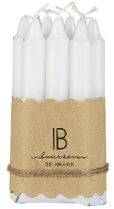IB Laursen 10er Pack Dünne Stabkerzen weiß