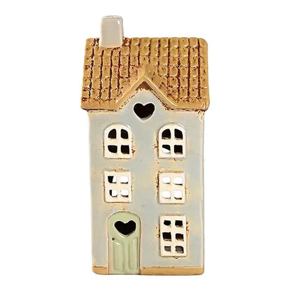 Det Gamle Apotek Keramikhaus Teelichthalter hellgrau