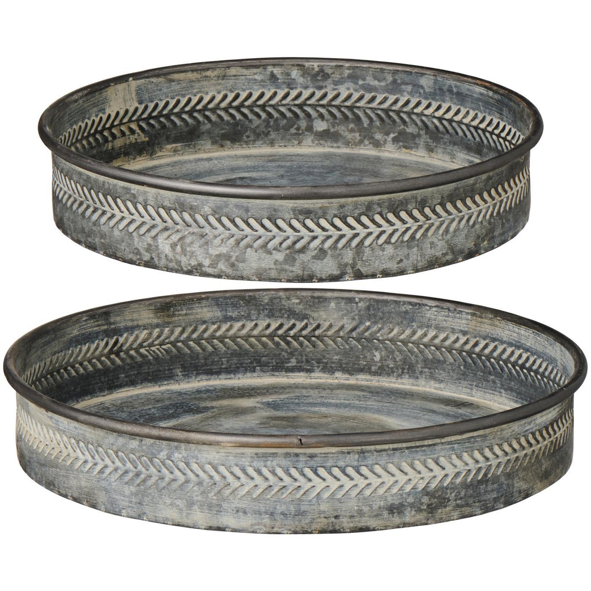 IB Laursen 2 tlg. Set Tablett Urban Garden gemustert aus Metall