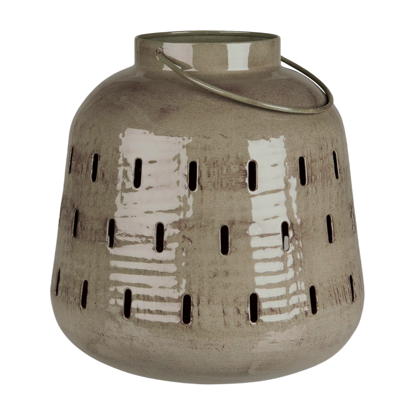 IB Laursen großes Windlicht aus Metall Berkane grau braun