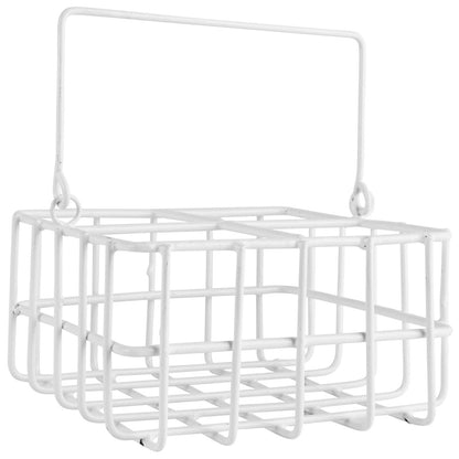 IB Laursen Korb mit Henkel & vier Fächer weiß