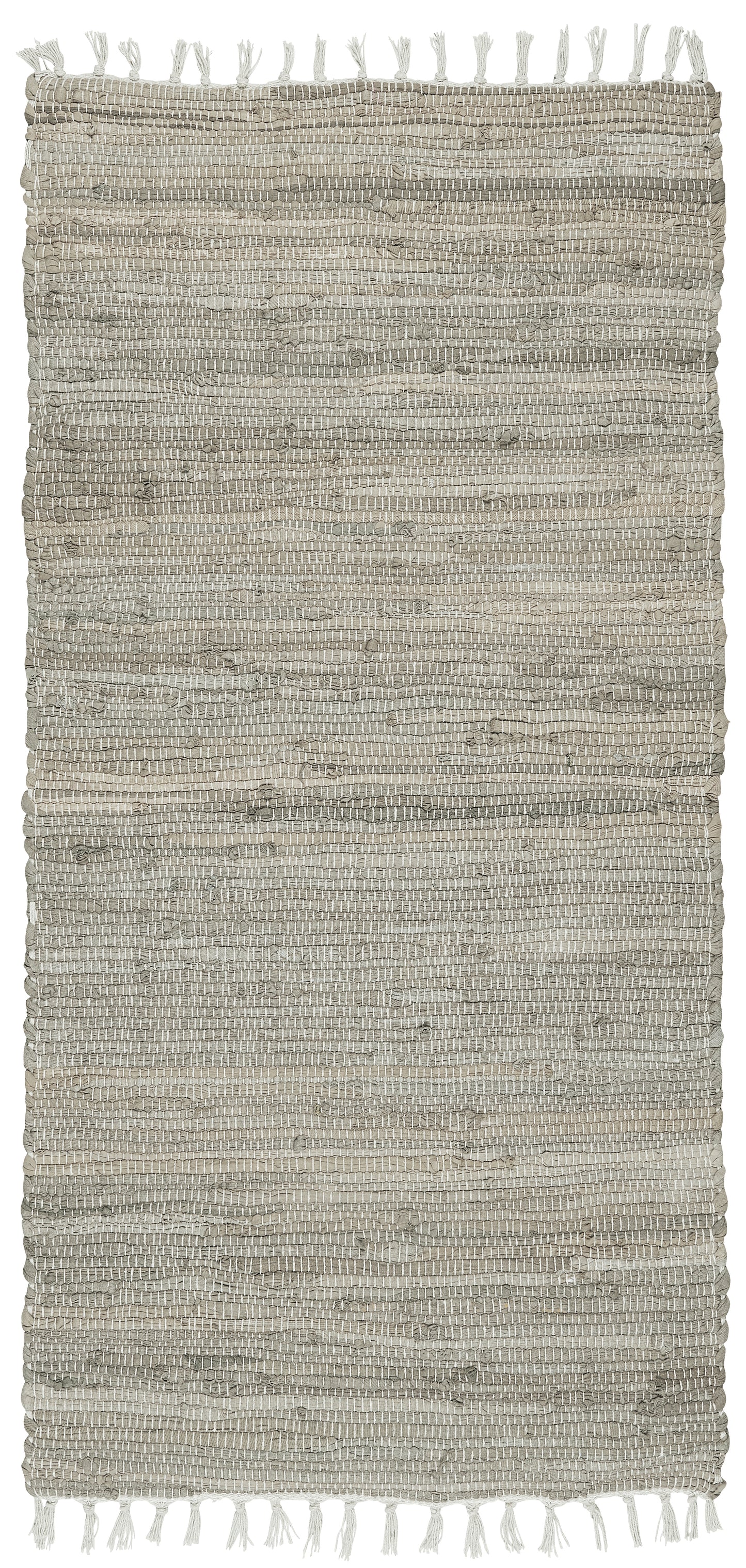 IB Laursen Bodenläufer Teppich mit Fransen braun grau