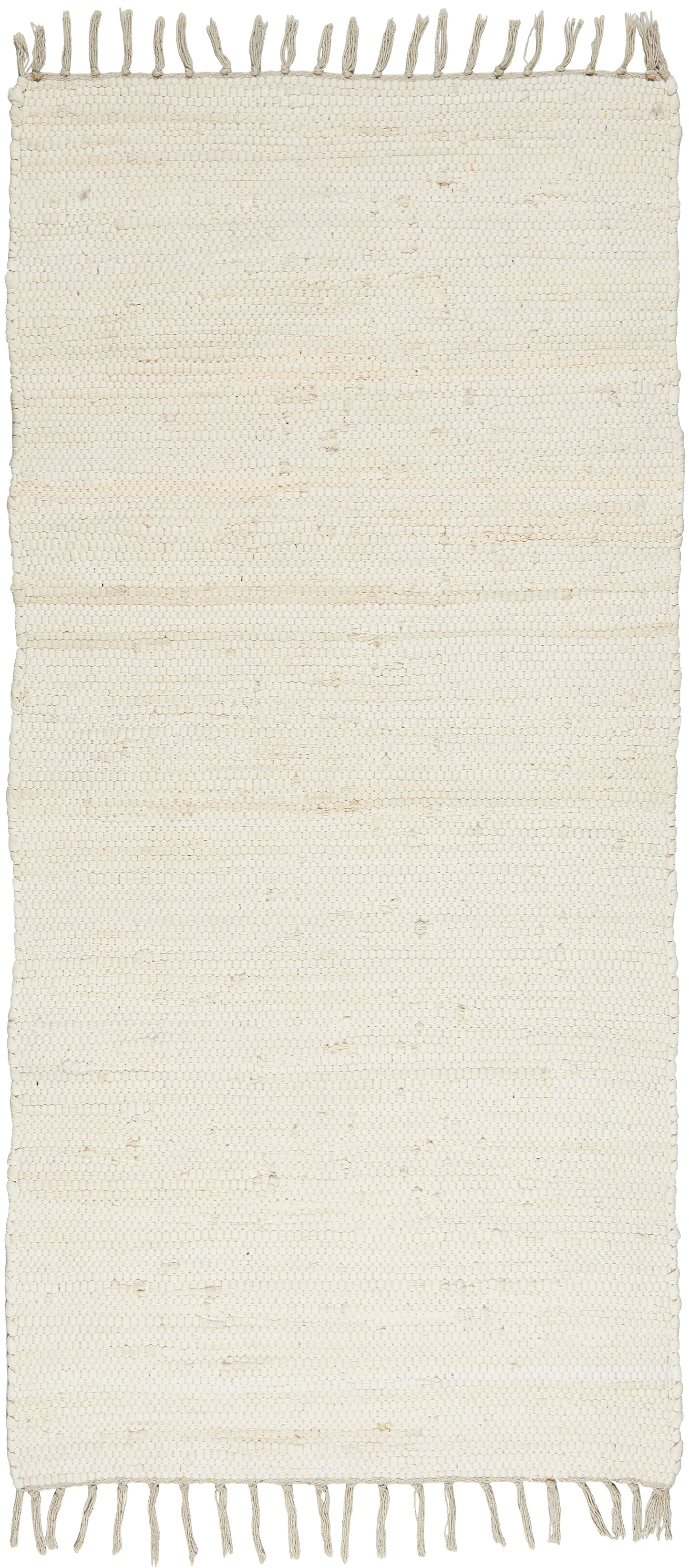 IB Laursen Bodenläufer Teppich mit Fransen creme