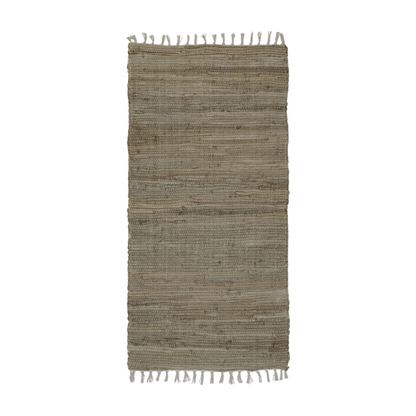 IB Laursen Bodenläufer Teppich mit Fransen braun grau
