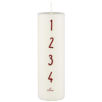 IB Laursen Zahlenkerze Advent 1- 4 weiß rot