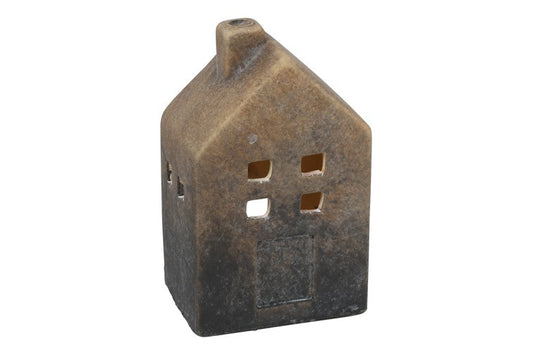 Countryfield Teelichthalter Haus Reuben Grau Braun 15 cm