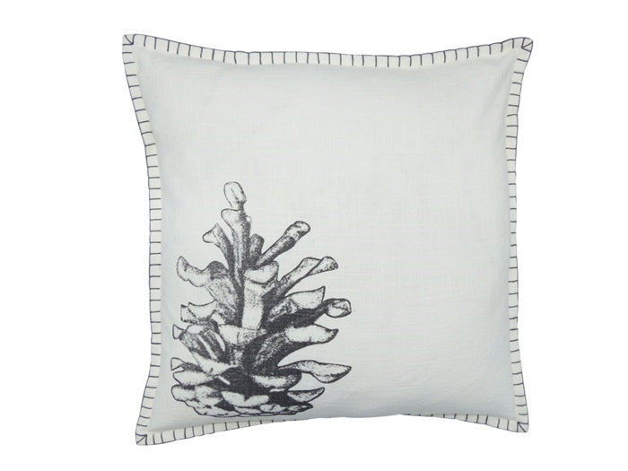 Danishville Kissenhülle 45 x 45 cm Zapfe weiß schwarz