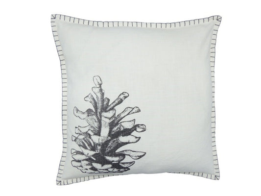 Danishville Kissenhülle 45 x 45 cm Zapfe weiß schwarz