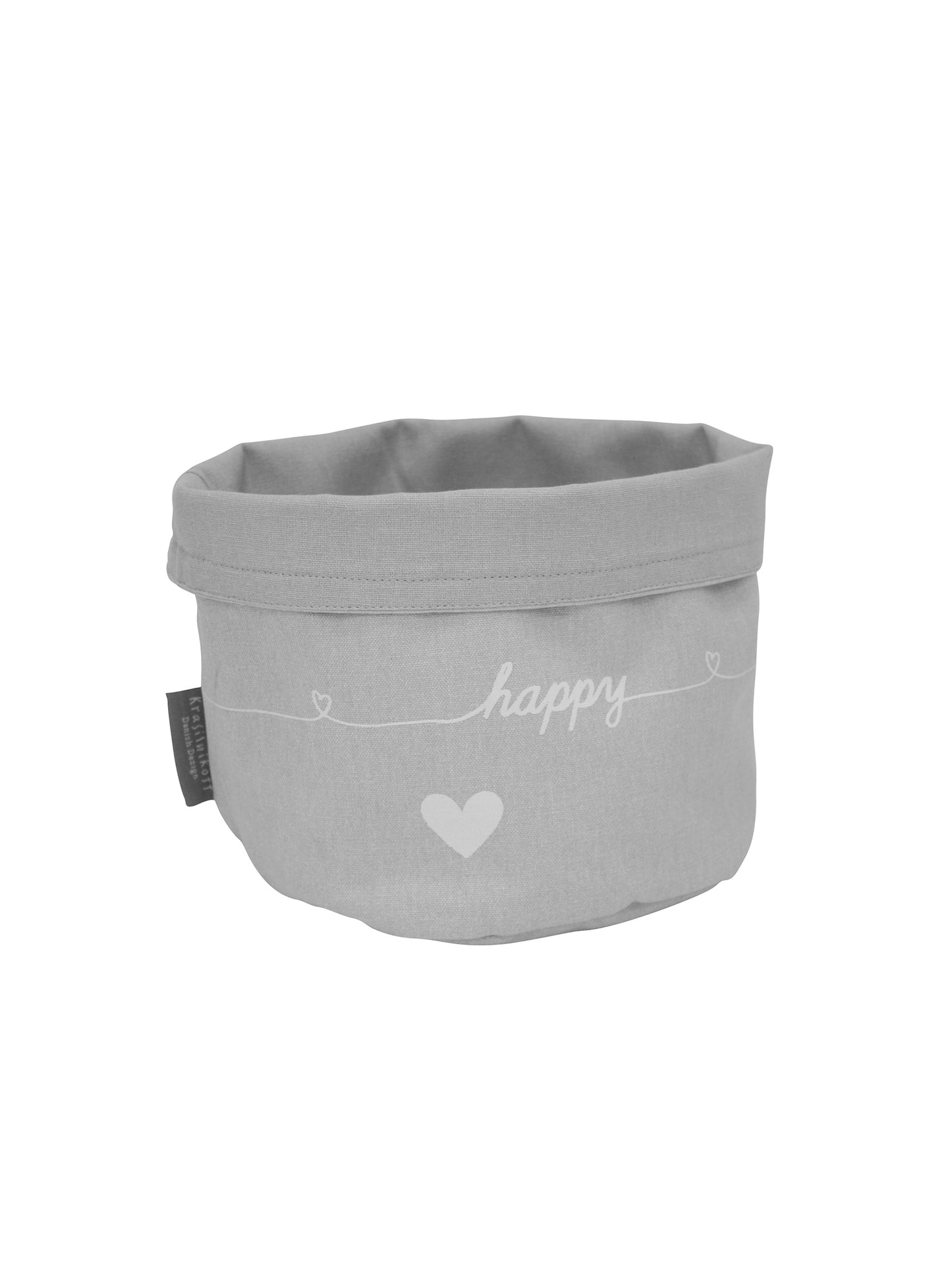 Krasilnikoff Brotkorb Pause & Happy grau