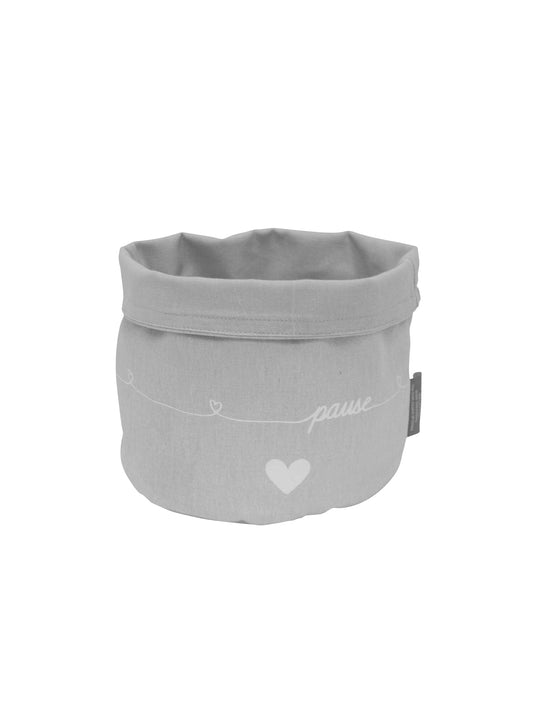 Krasilnikoff Brotkorb Pause & Happy grau