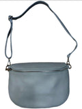 Leder Crossbag Handtasche hellblau