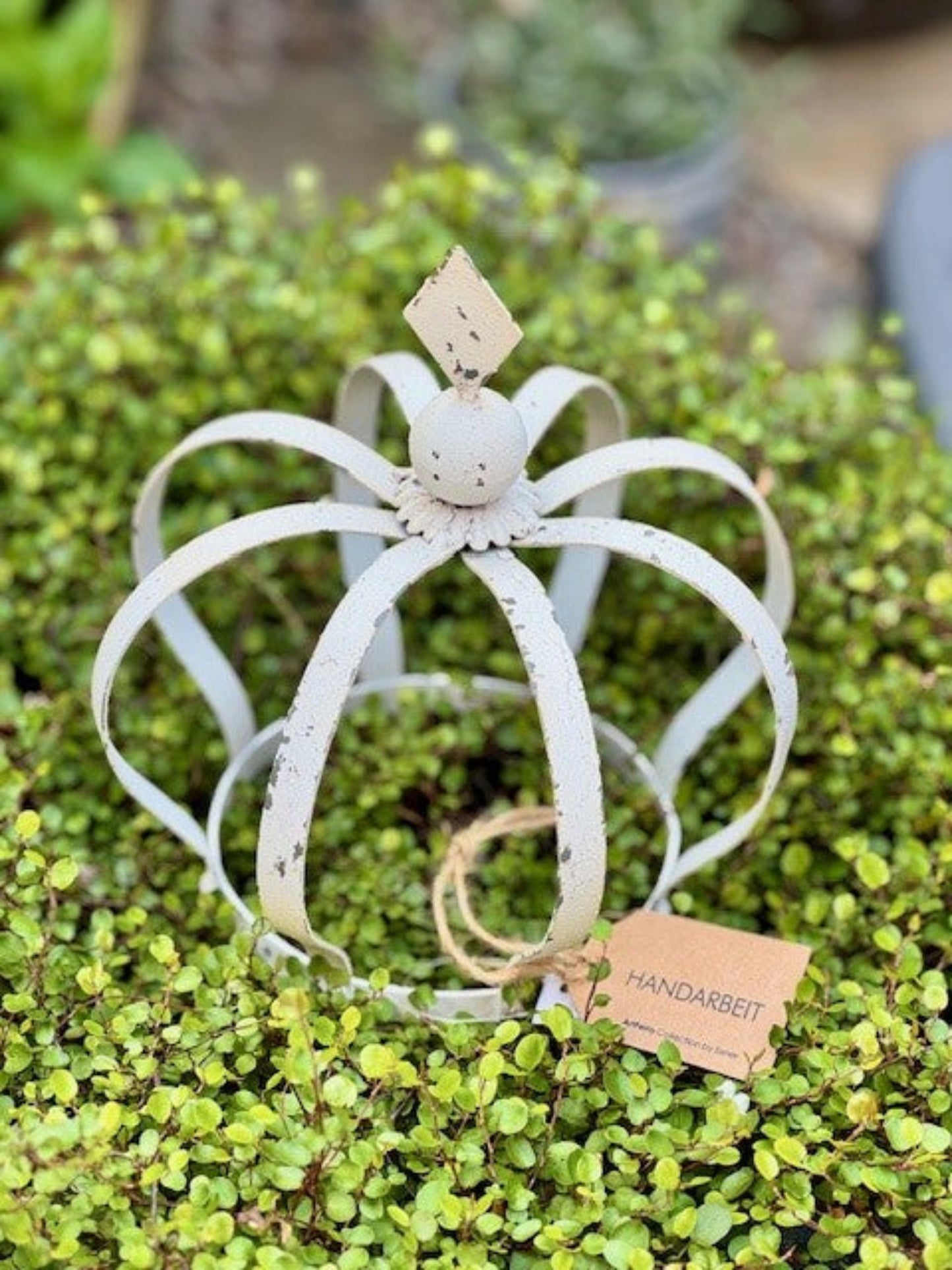 Exner Shabby Metall Deko Krone Clair Blanc weiß creme