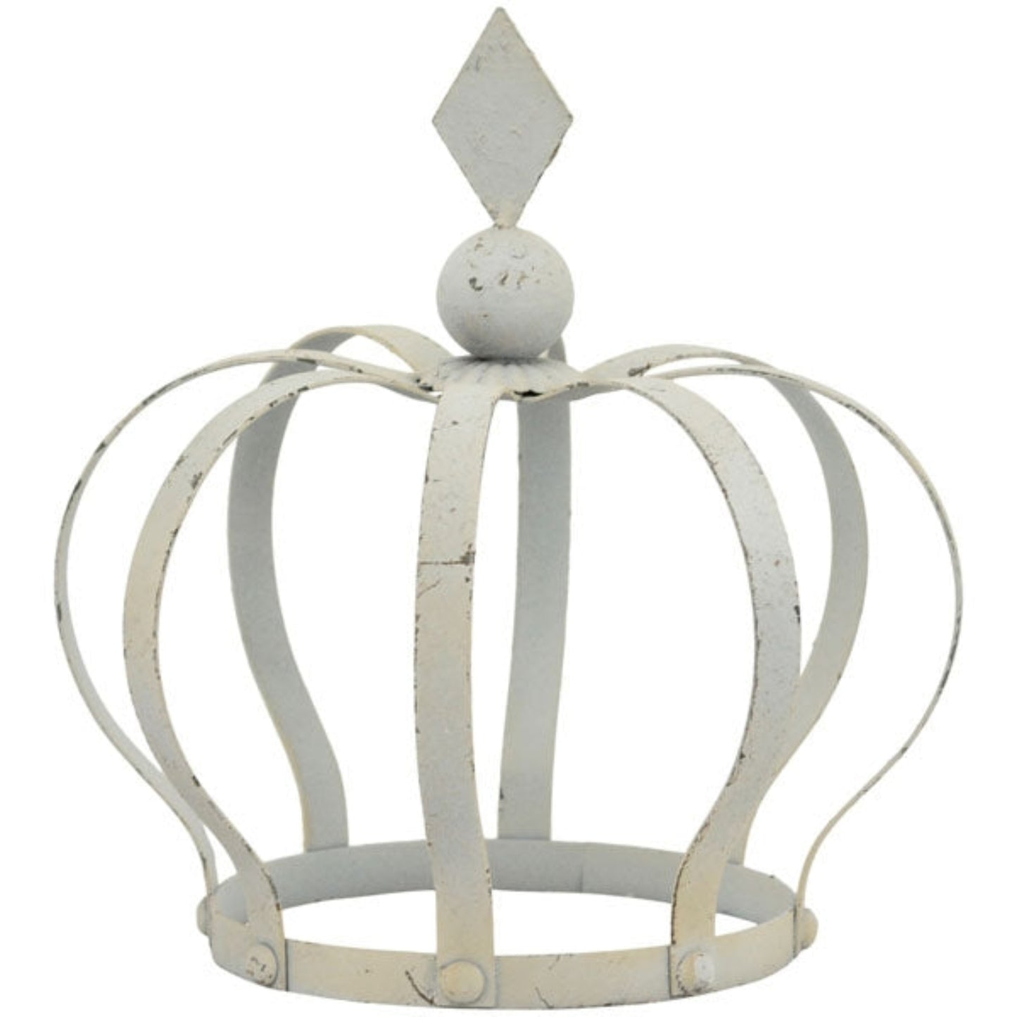 Exner Shabby Metall Deko Krone Clair Blanc weiß creme