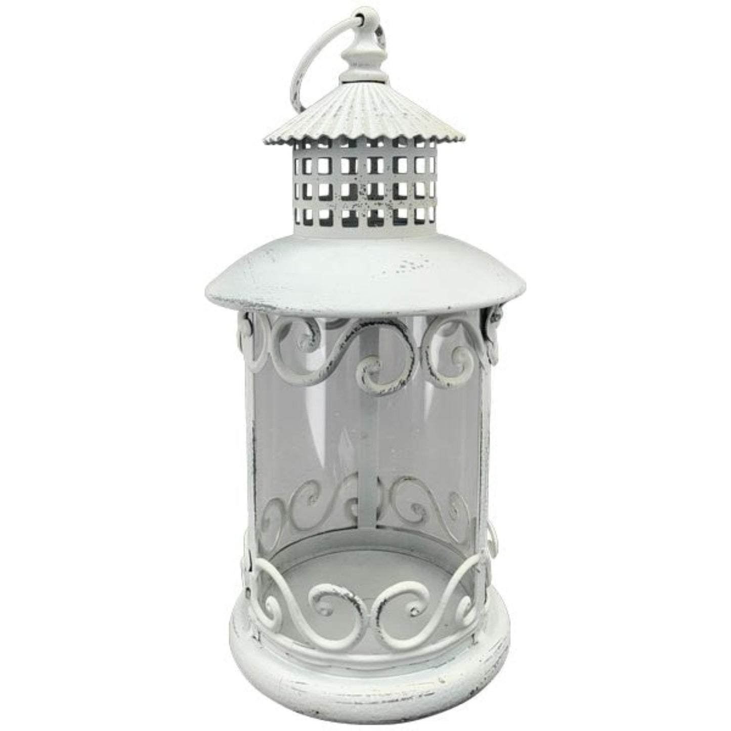 Exner Laterne Shabby rund ClairBlanc weiß