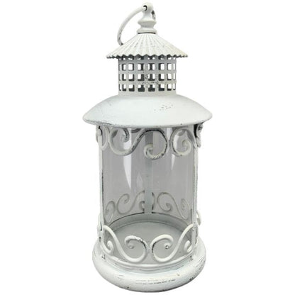 Exner Laterne Shabby rund ClairBlanc weiß