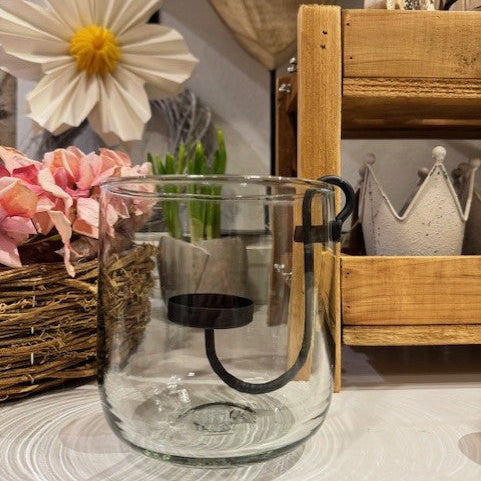 Exner Glas Windlicht Verre 15 cm H mit Kerzeneinhänger
