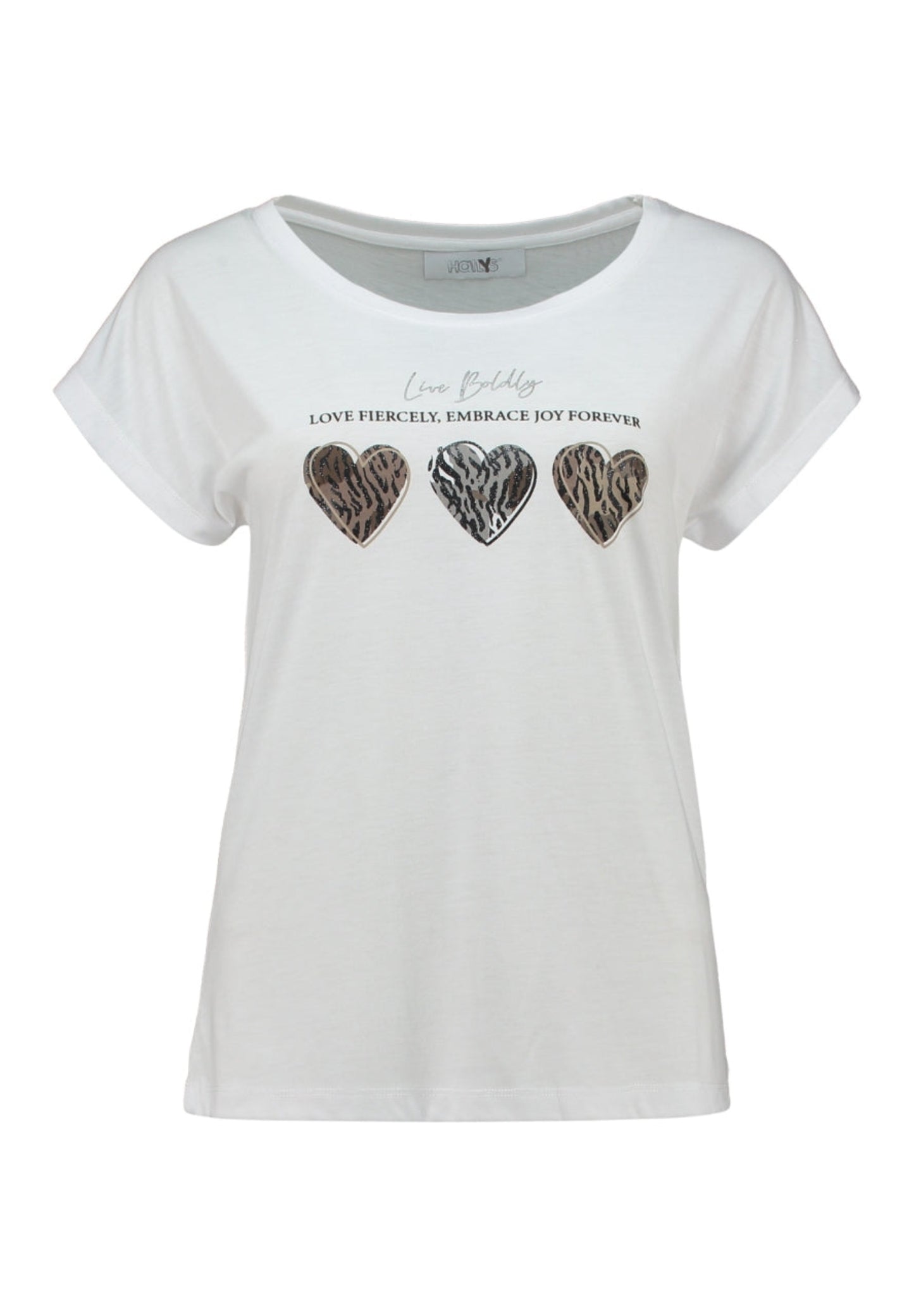 Hailys T-Shirt Sh44aron weiß mit Herzen