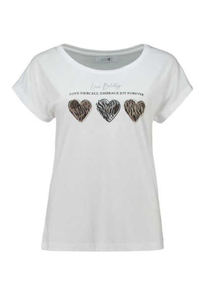 Hailys T-Shirt Sh44aron weiß mit Herzen