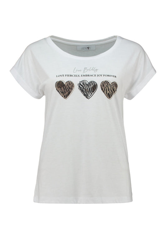 Hailys T-Shirt Sh44aron weiß mit Herzen