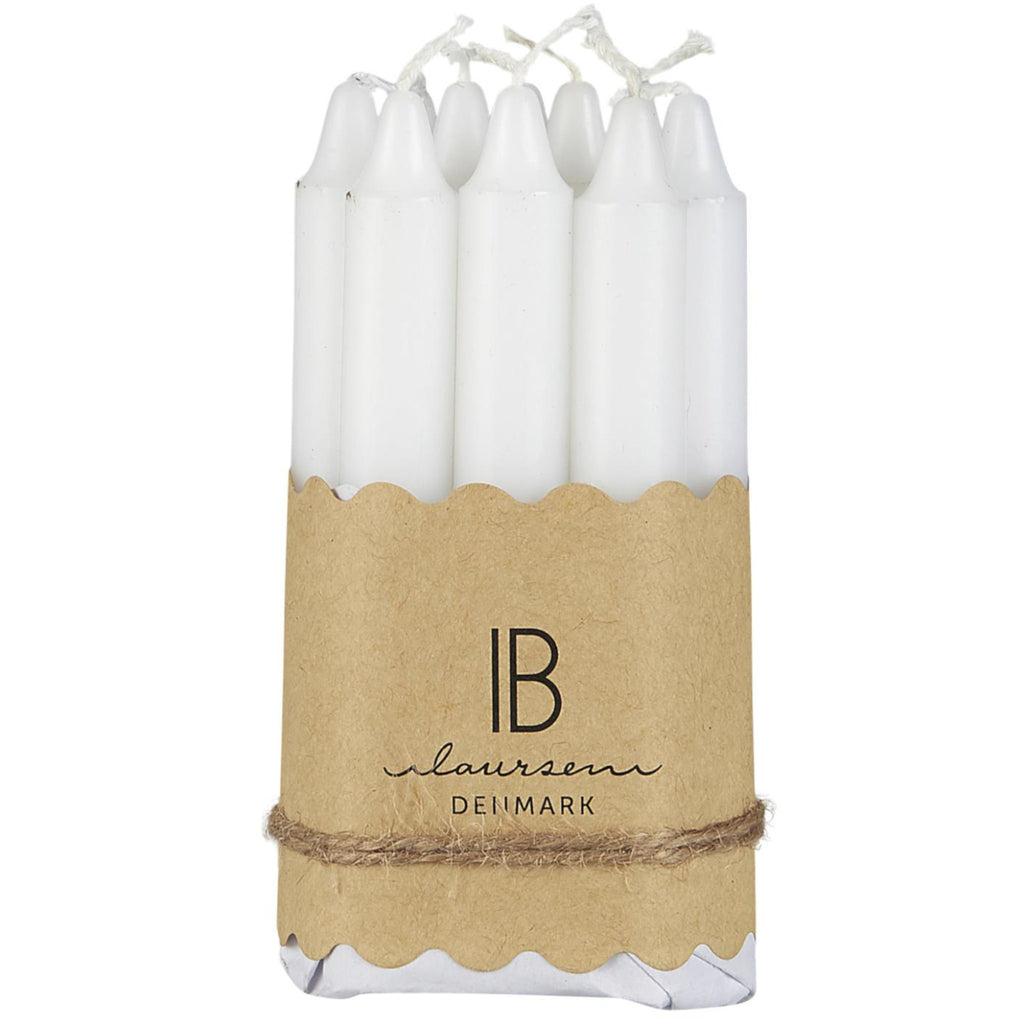 IB Laursen 10er Pack Dünne Stabkerzen weiß