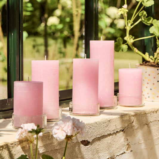 IB Laursen Rustikale Stumpen Kerze hellrosa