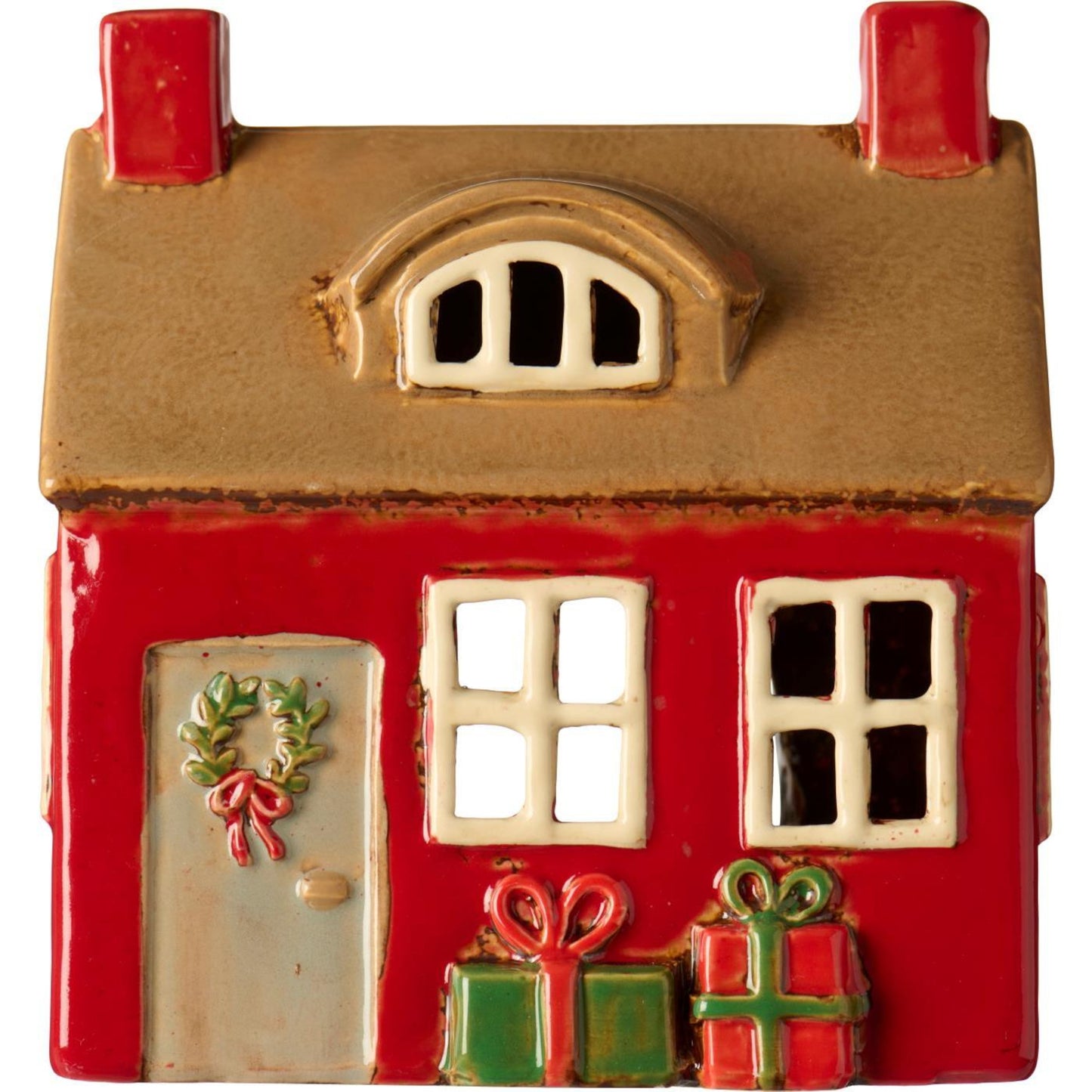 IB Laursen Teelicht Haus rot mit Geschenke