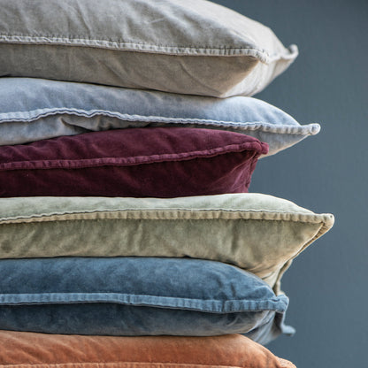 IB Laursen Velour Kissenbezug fog