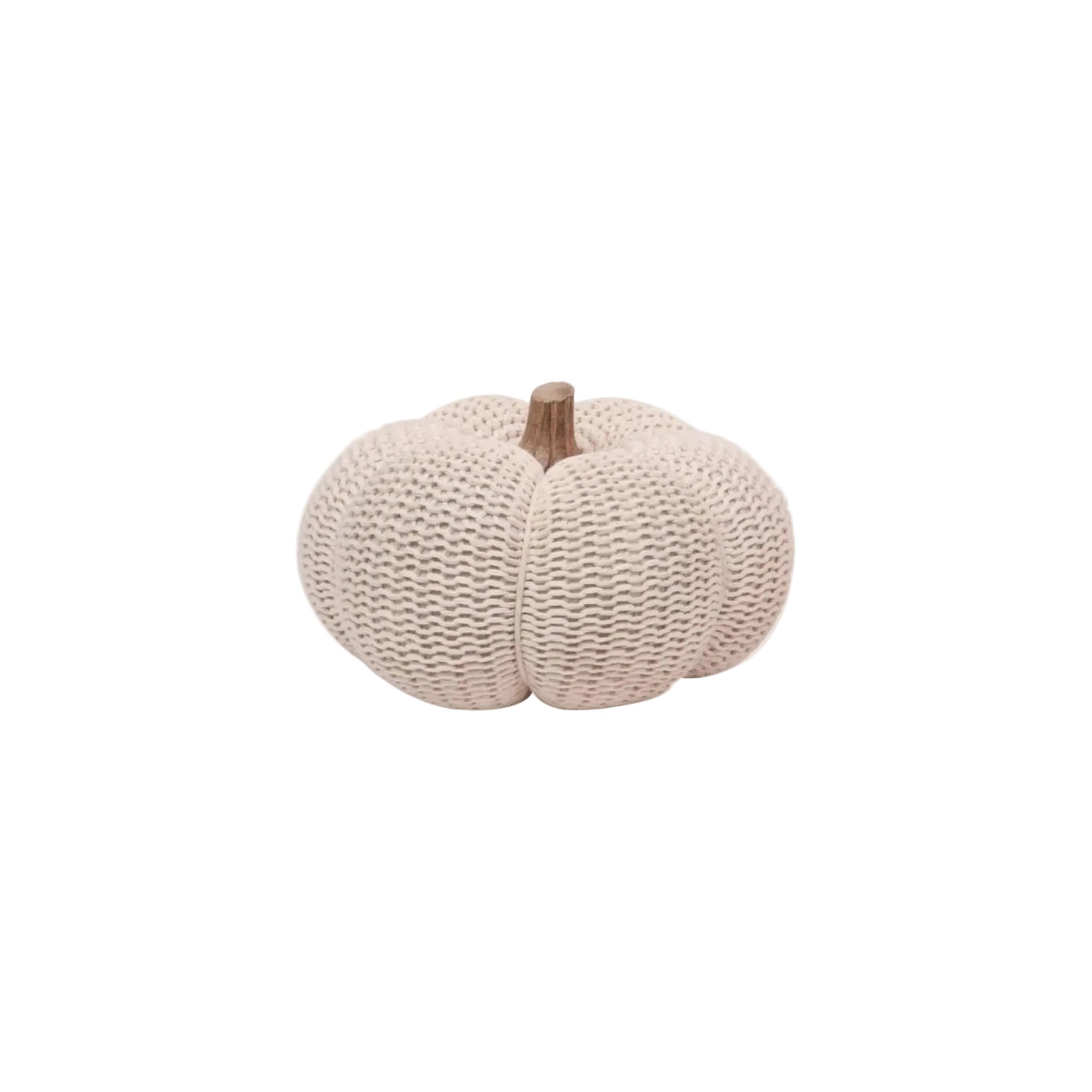 Exner Kürbis Dans Beige Wolle & Holz 20 cm Ø