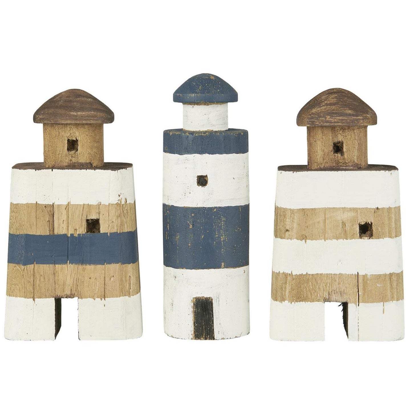 IB Laursen Holz Leuchtturm Nautico gestreift