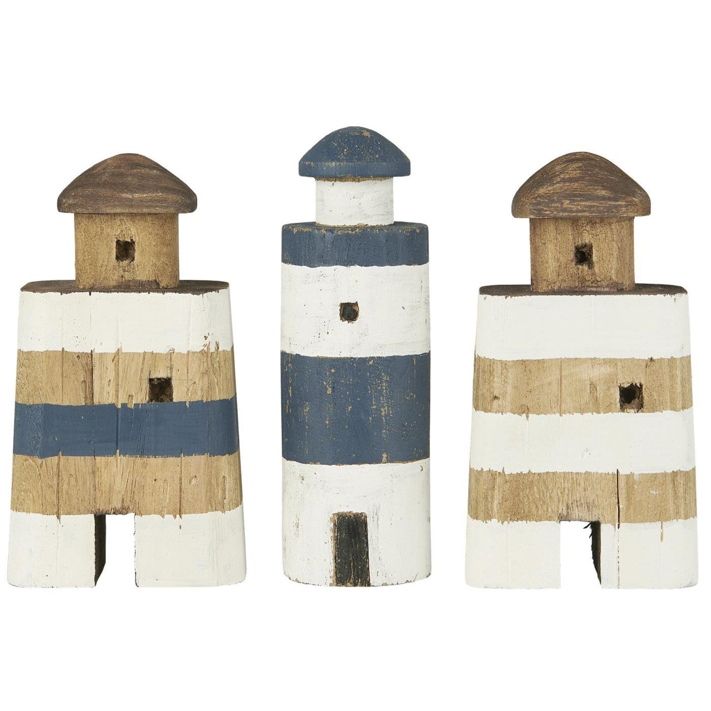 IB Laursen Holz Leuchtturm Nautico gestreift