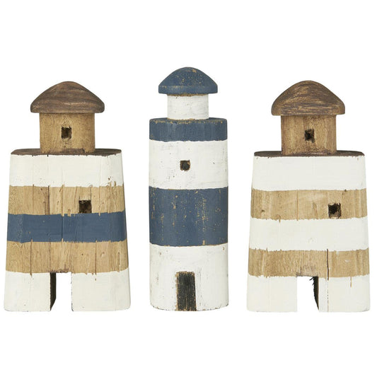 IB Laursen Holz Leuchtturm Nautico gestreift