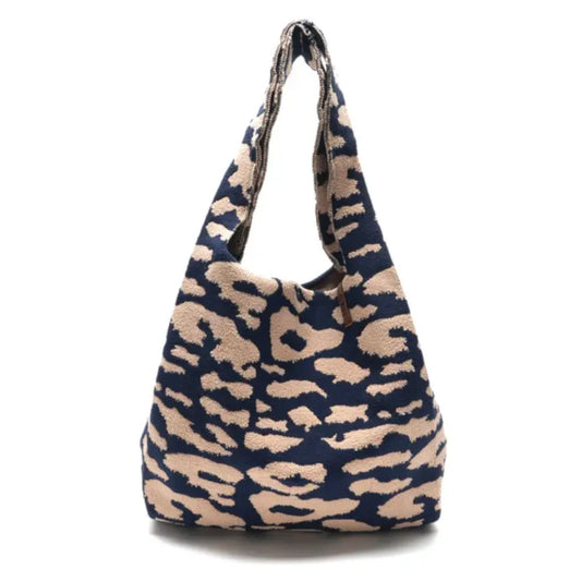 Lot83 Handtasche Lois 41 Leopardenmuster dunkelblau