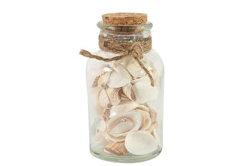 Countryfield Glasflasche gefüllt mit Muscheln