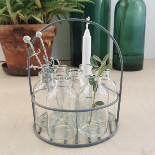 Madleys runder Flaschenhalter mit 7 mini Vasen