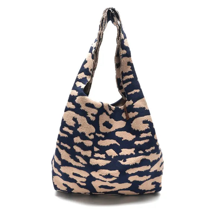 Lot83 Handtasche Lois 41 Leopardenmuster dunkelblau