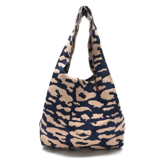 Lot83 Handtasche Lois 41 Leopardenmuster dunkelblau