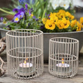 Boltze 2 tlg. Set Metall Windlicht Cindy beige