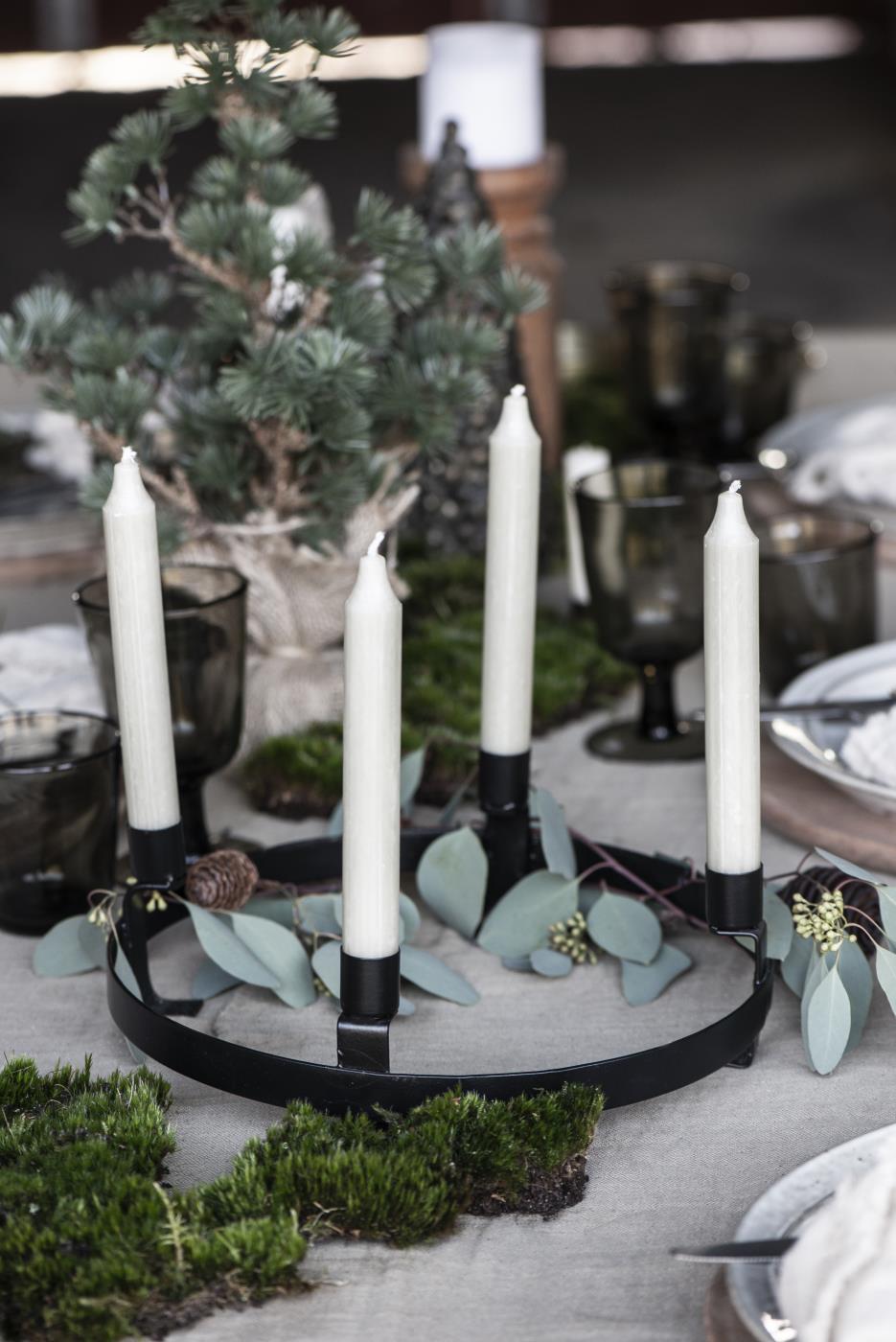 IB Laursen Kerzenring Advent Schwarz Metall