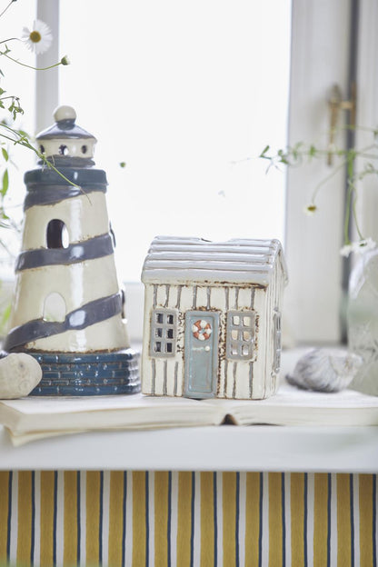 IB Laursen Haus für Teelicht Lokken creme/graue Tür