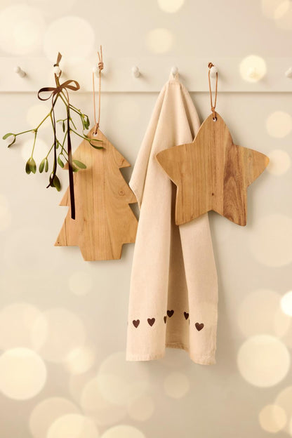 IB Laursen Geschirrtuch Johanne braune Herzen