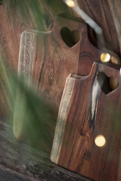 IB Laursen Unika Schneidbrett mit Herzloch Akazienholz