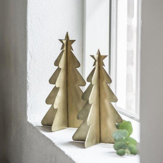 IB Laursen Tannenbaum stehend Metall matt Gold 21 cm H