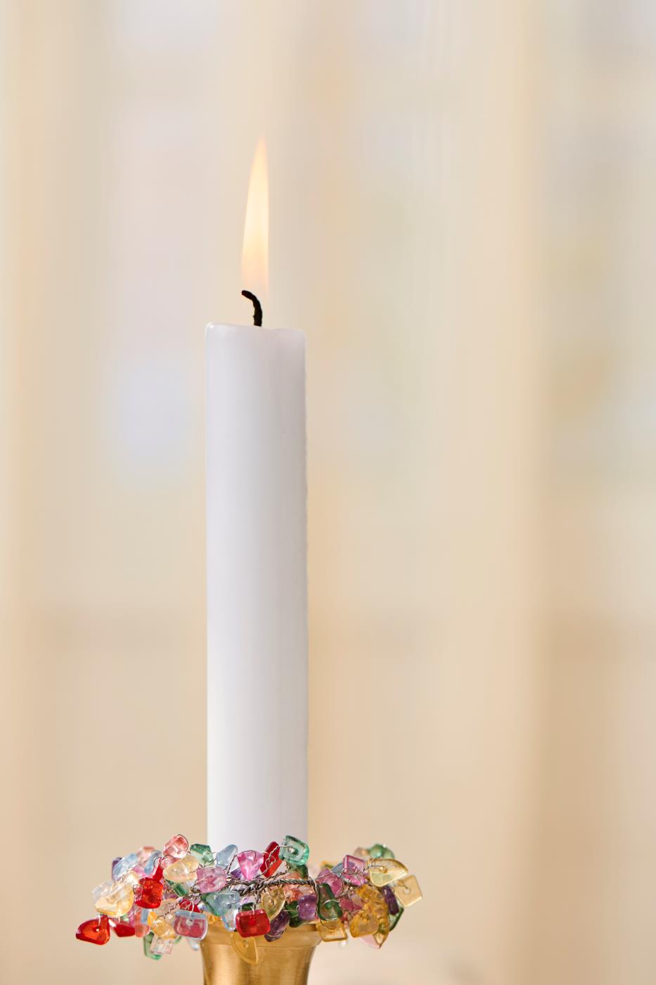 IB Laursen Stabkerze weiß Rustikal 18 cm