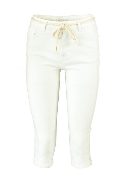 Zabaione Capri Hose Ri44vka creme weiß