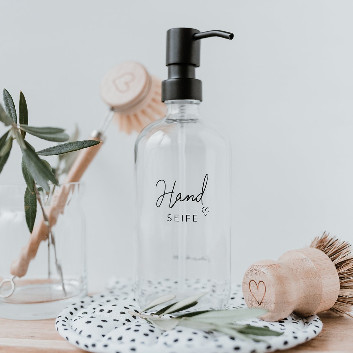 Eulenschnitt Seifenspender Handseife & Herz transparent