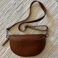 Handtasche klein Leder Crossbag Cognac